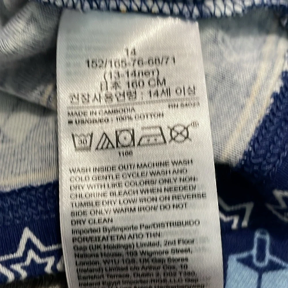 Gap Kids Blue Hanukkah long sleeve pajama top siblings set size 14